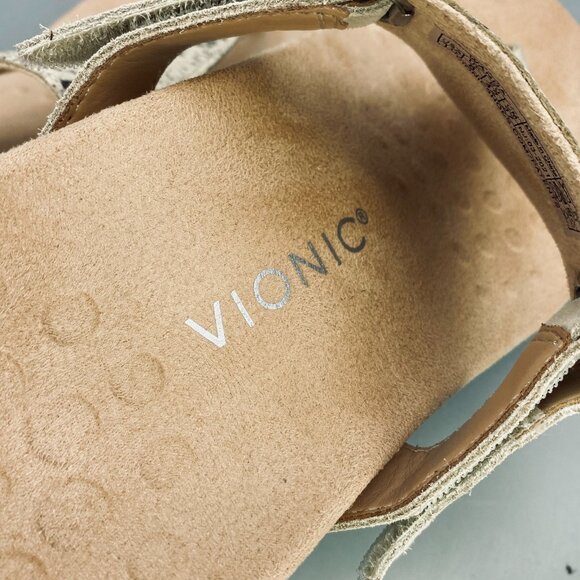 Vionic Wanda Flip Flop Womens Size 10 Beige T Strap Snake Embossed Thong Sandal - Picture 6 of 10